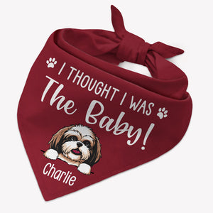 I Thought I Was The Baby, Personalized Bandana, Custom Gift For Pregnancy Announcement