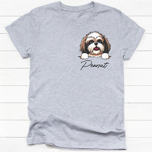 Pocket Tee Dog, Personalized Shirt, Custom Gift For Dog Lovers