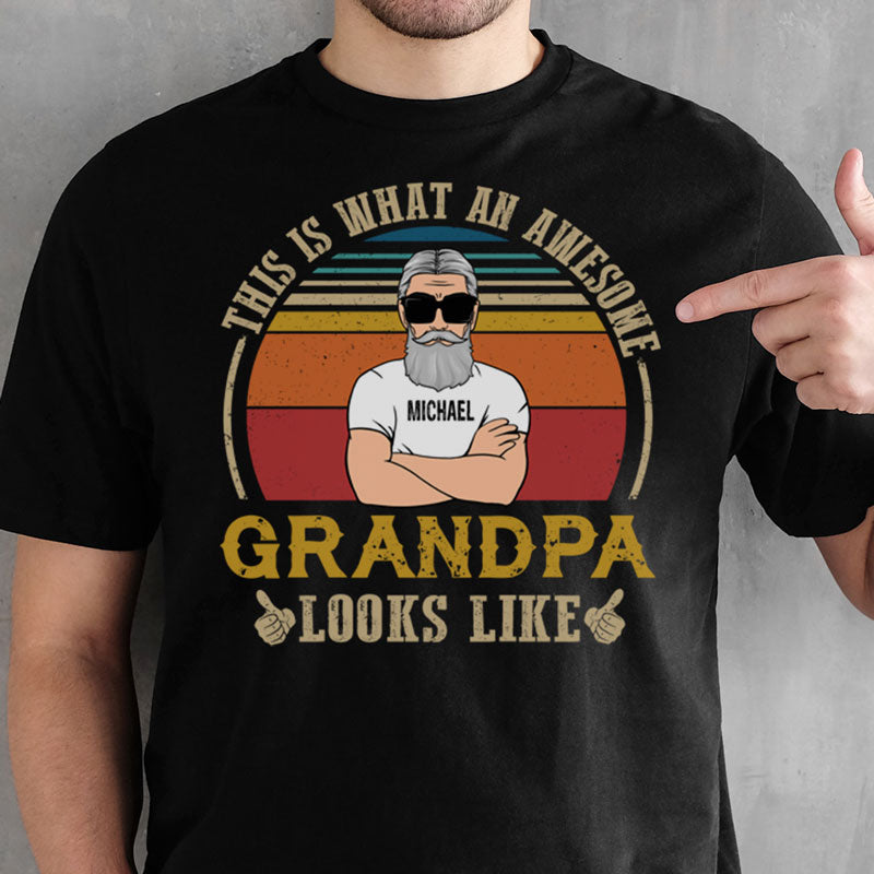 An Amazing Grandpa or Dad Looks Like Old Man, Personalized Father's Day Shirt