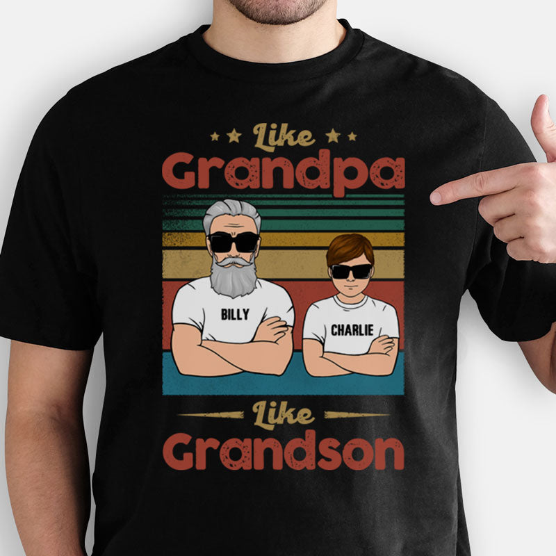 Like Grandpa Like Grandson, Custom Shirt, Personalized Father's Day Gifts