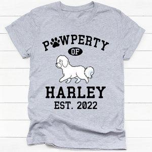Pawperty Of Bichon Frise, Personalized Shirt, Custom Gifts For Dog Lovers