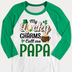 My Lucky Charms Call Me, Personalized Unisex Raglan Shirt, St Patricks Day