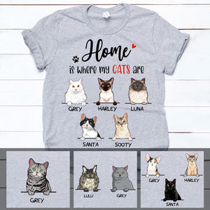Home Is Where My Cats Are, Custom Shirt, Personalized Gifts for Cat Lovers