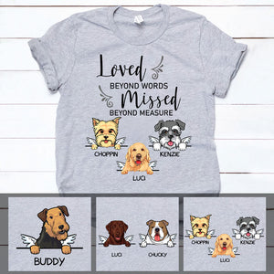 Loved Beyond Words, Custom Dog Memorial T Shirt, Personalized Gifts for Dog Lovers