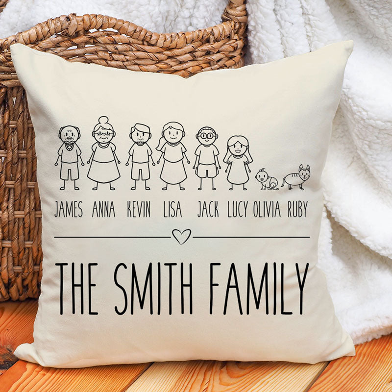 Custom Family Pillow, Personalized Pillows, Custom Gift for Grandma
