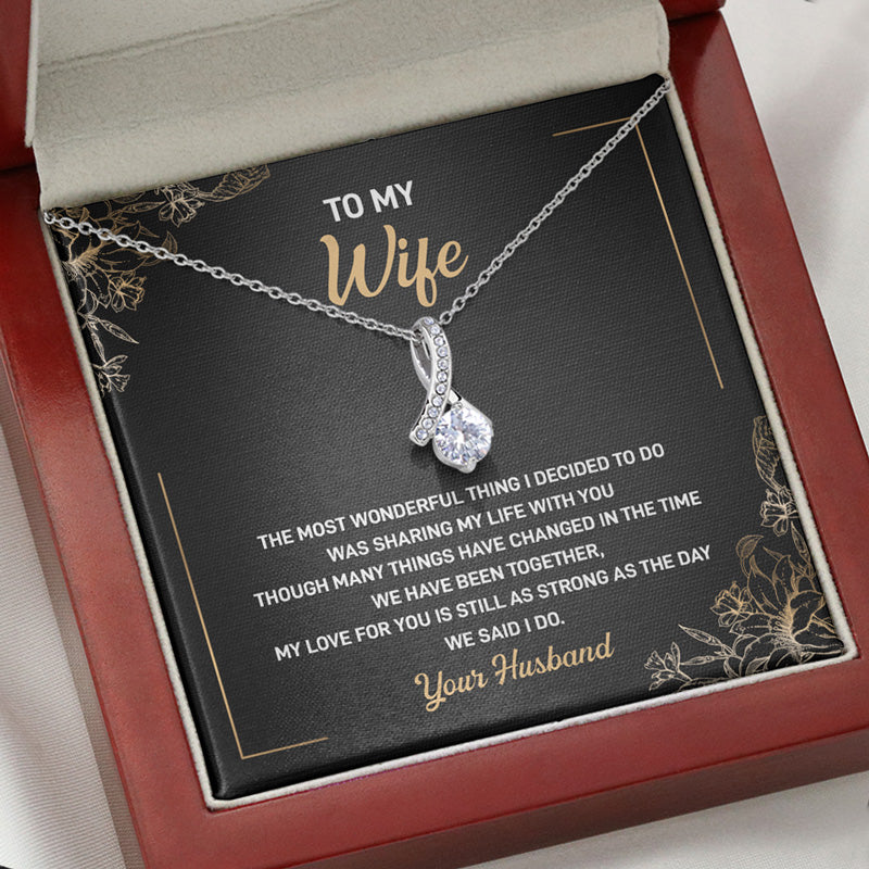 Sharing My Life, Personalized Luxury Necklace, Message Card Jewelry, Gift For Her