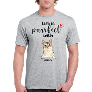 Life Is Purrfect With Cats, Custom Shirt, Personalized Gifts for Cat Lovers