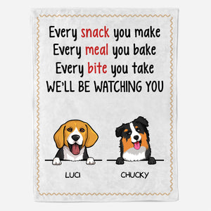 Custom Blanket, Personalized Dog Blanket, Snack Meal Bite, Gift for Dog Lovers