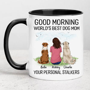 Good Morning World's Best Dog Mom, Personalized Accent Mug, Custom Gift For Dog Lovers, Mother's Day Gifts