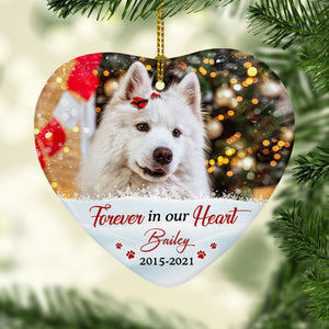 Forever In Our Hearts, Personalized Heart Ornaments, Memorial Gifts, Custom Gift for Pet Lovers