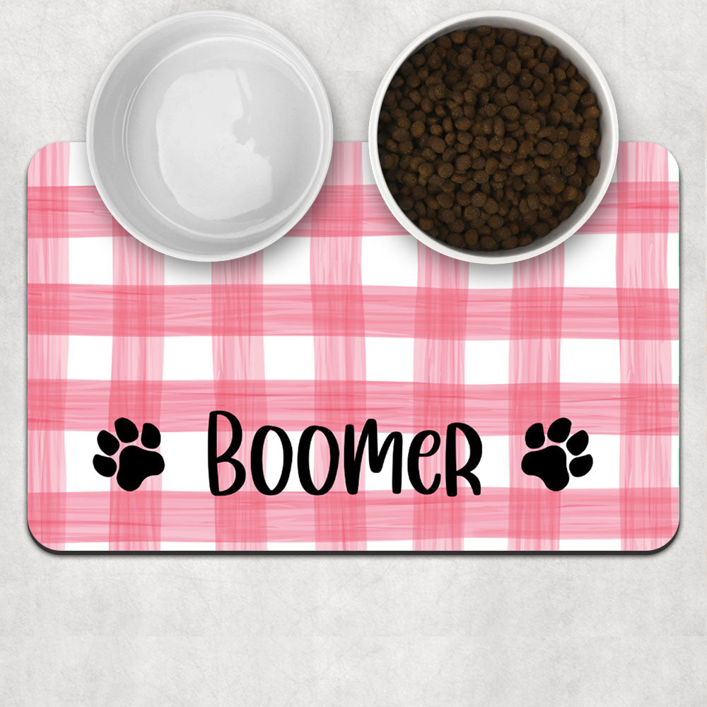 Personalized Modern Stripes Food/Door Mat - The New York Dog Shop