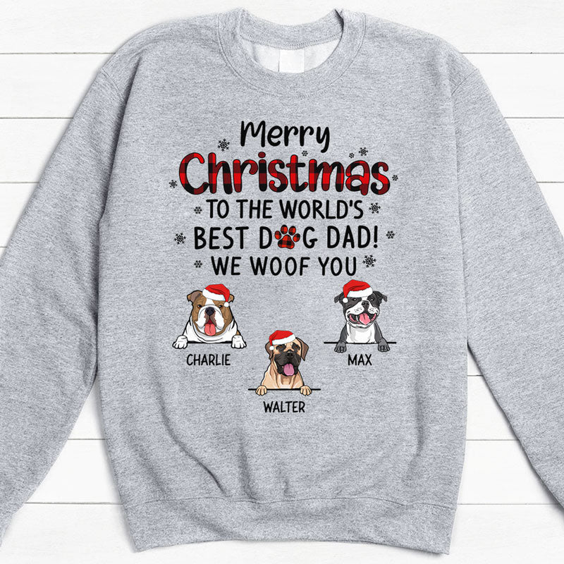 To The World Best Dog Dad, Christmas Gifts, Custom Shirt, Gift For Dog Lovers