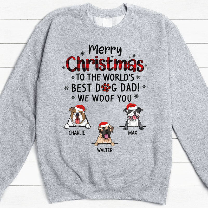 To The World Best Dog Dad, Christmas Gifts, Custom Shirt, Gift For Dog Lovers