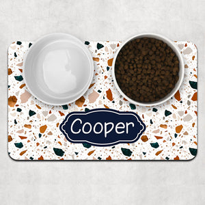 Double Name Tag Pet Placemat, Personalized Pet Food Mat, Dog Lovers Gifts
