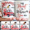 My Heart Is Wherever You Are, Couple Car, Anniversary gifts, Personalized Mugs, Valentine's Day gift