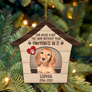 Personalized Dog Photo, Christmas Dog House Shaped Ornament, Custom Photo Gift