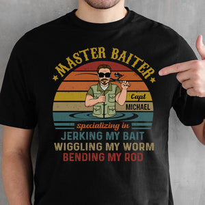 Master Baiter. Fishing. Fisherman. Gifts for Men. Funny Gifts. Manly Men. Gifts for Him. Fishing Shirt.