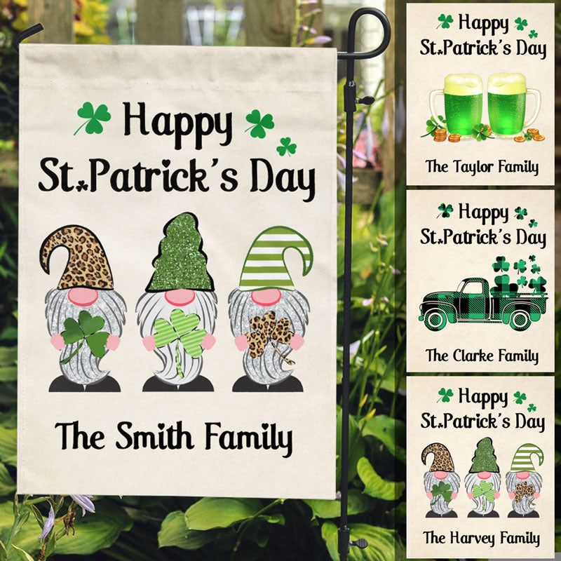 Happy St. Patrick's Day, Custom Flags, Personalized St. Patrick's Day Decorative Garden Flags