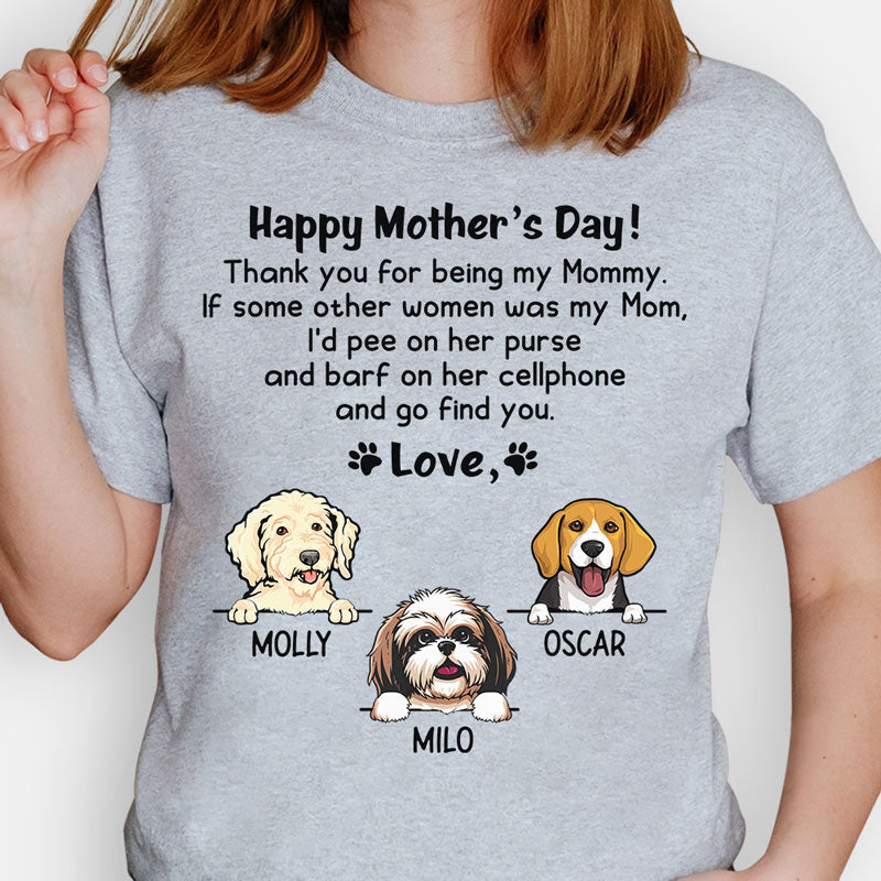 Dear Mommy, Thank You For Being My Mommy, Custom T Shirt, Personalized Gifts for Dog Lovers