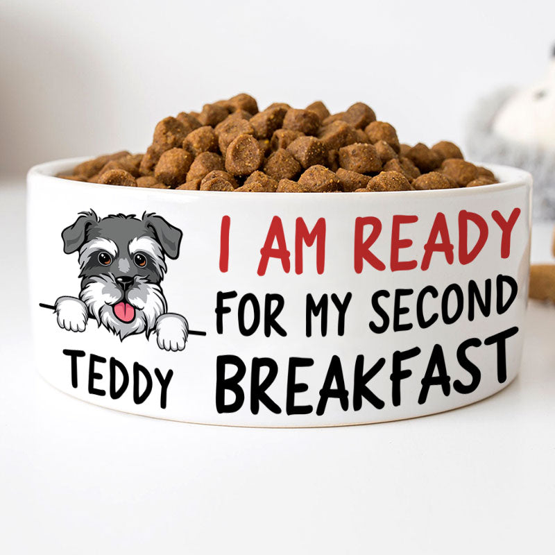 Personalized Custom Dog Bowls, Second Breakfast, Gift for Dog Lovers