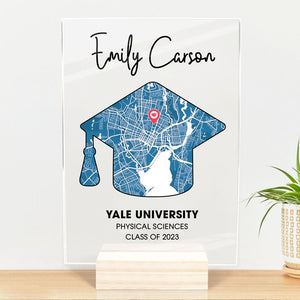 Graduation Map Plaque, Personalized Acrylic Plaque, LED Light, Graduation Gifts
