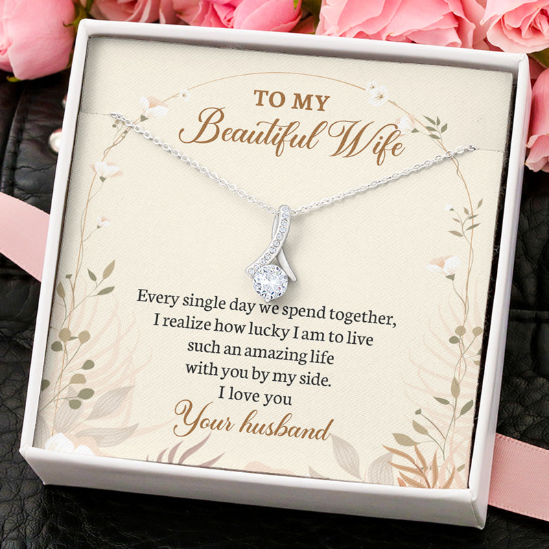 Every Single Day We Spend, Personalized Luxury Necklace, Message Card Jewelry, Gift For Her