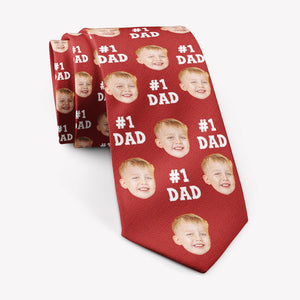 #1 Dad Pattern Necktie, Personalized Necktie, Father's Day Gift