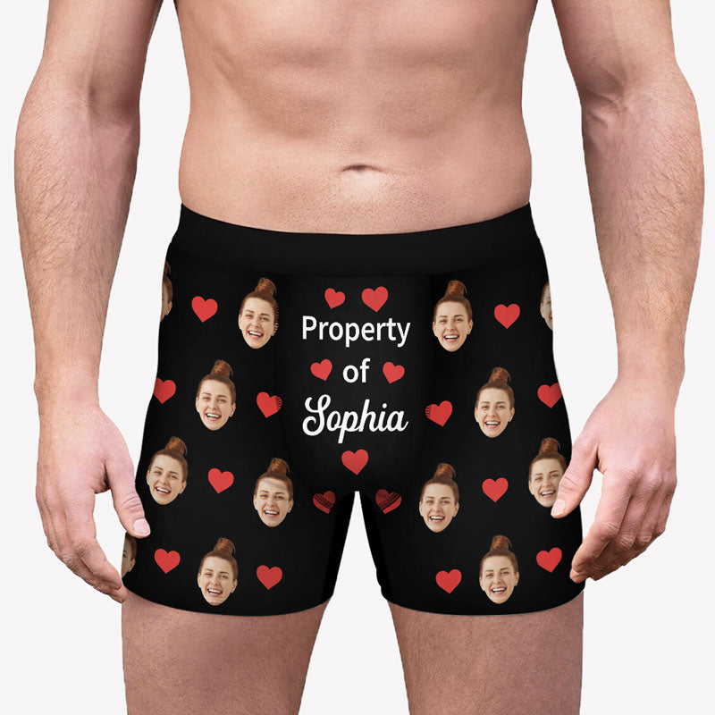 Funny Newlywed Underwear Men, Personalized Boxer Briefs With Face