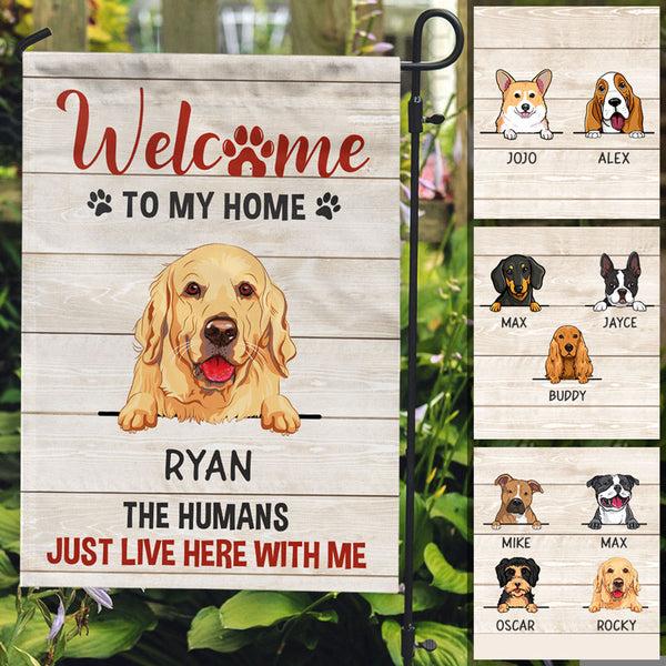 Gartenflagge Für Hundefreunde – „DOGS Welcome, HUMANS BY APPOINTMENT ONLY“ | Witziges Geschenk Für Hundebesitzer