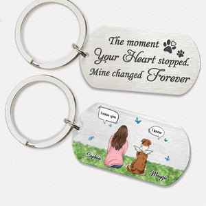 The Moment Your Heart Stopped, Personalized Keychain, Memorial Gift For Dog Lover