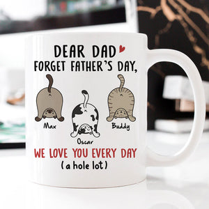 Love You Cat Dad A Hole Lot, Personalized Mug, Father's Day Custom Gifts