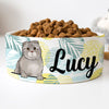 Personalized Custom Cat Bowls, Summer, Gift for Cat Lovers