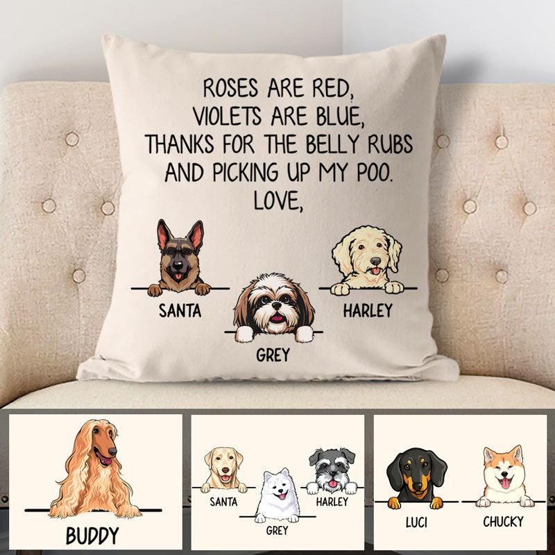 Roses Are Red, Personalized Pillows, Custom Gift for Dog Lovers
