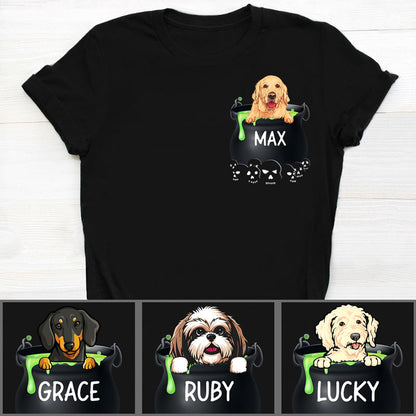 Pocket Custom T Shirts, Halloween Pot, Personalized Gifts for Dog Lovers