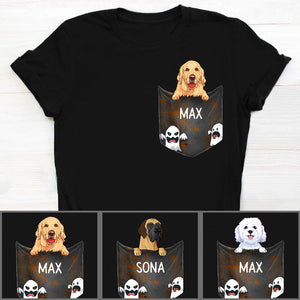 Pocket Custom T Shirts, Scary Ghosts, Personalized Gifts for Dog Lovers