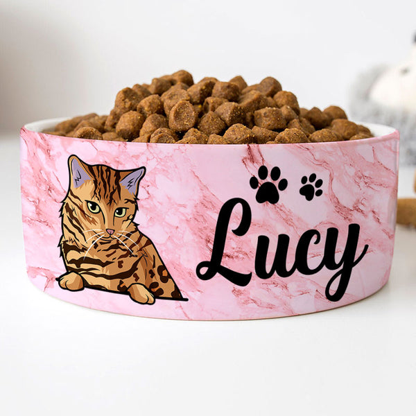 Custom Marble Print Pet Bowl Stand  Personalized With Cat & Dog Dog/Cat  Food - Yahoo Shopping