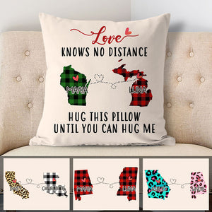 Hug This Pillow, Personalized State Colors Pillow, Custom Christmas Gift