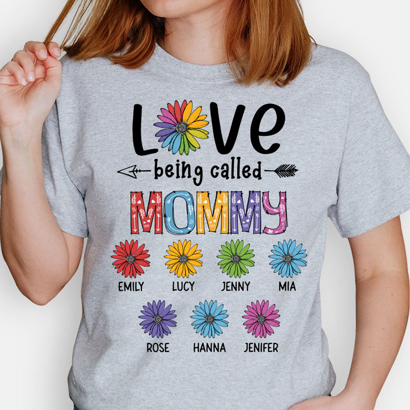 Love Being Call Grandma or Mom, Custom Flowers, Personalized Shirt, Family Gifts