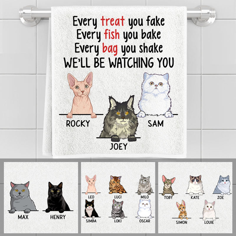Every fish you bake, Personalized Towels, Custom Gifts for Cat Lovers