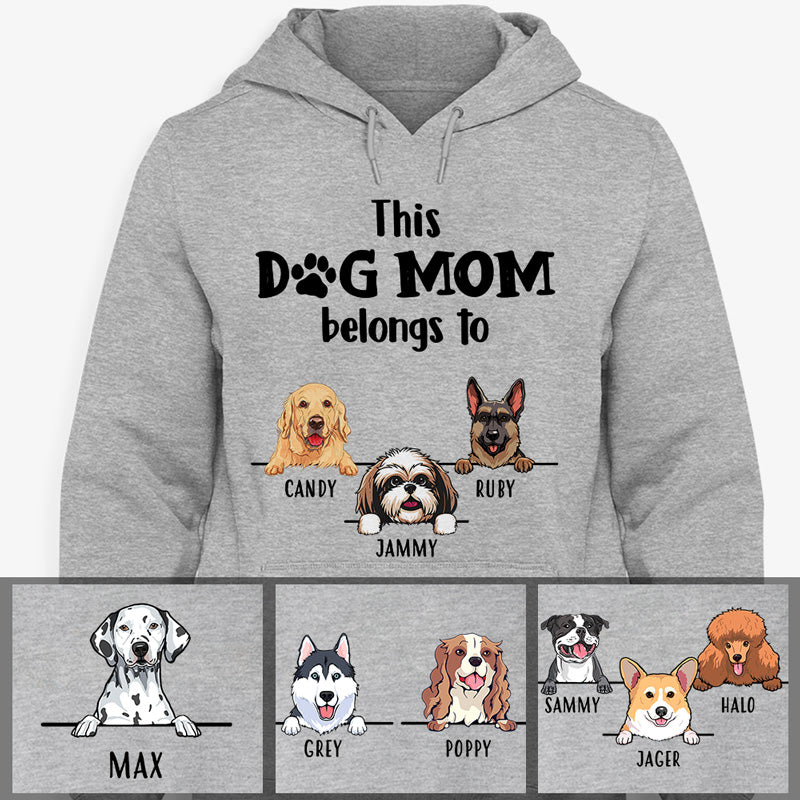 This Dog Mom, Personalized Custom Hoodie, Sweater, T shirts, Christmas Gift for Dog Lovers