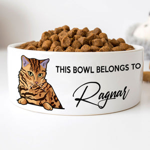Personalized Custom Cat Bowls, This Bowl Belongs To, Gift for Cat Lovers