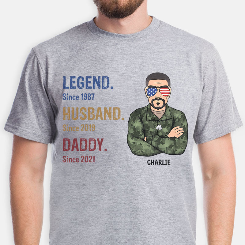 Legend Husband Daddy Since Years Old Man, July 4th, Personalized Shirt, Father Gifts