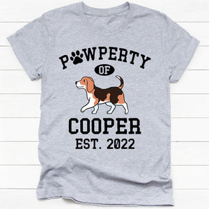 Pawperty Of Beagle Personalized Shirt, Custom Gifts For Dog Lovers