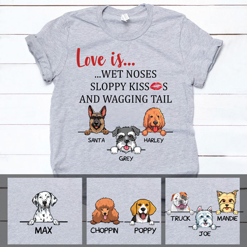 Noses Kisses Tail, Personalized Dogs Shirt, Customized Gifts for Dog Lovers, Custom Tee