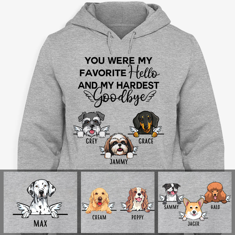 My Hardest Goodbye, Personalized Custom Hoodie, Sweater, T shirts, Christmas Gift for Dog Lovers