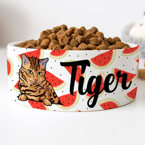 Personalized Custom Cat Bowls, Watermelon, Gift for Cat Lovers