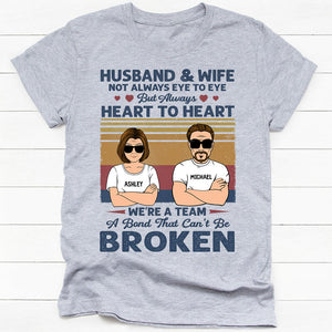 Husband And Wife Not Always Eye To Eye But Always Heart To Heart, Personalized Shirt for Couple