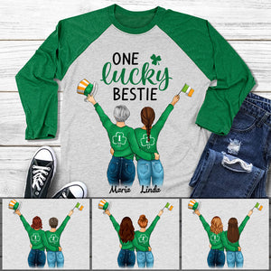 One Lucky Bestie Personalized St. Patrick's Day Unisex Raglan Shirt