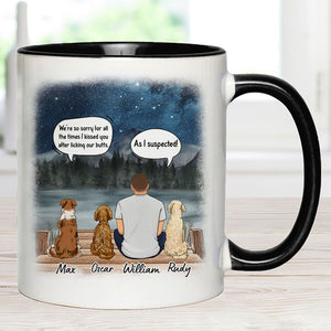 Thank For The Belly Rubs Conversation, Personalized Accent Mug, Custom Gifts For Dog Lovers