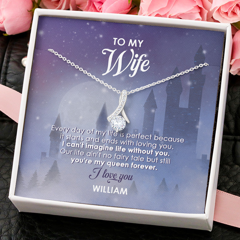 Every Day Of My Life Is Perfect, Personalized Luxury Necklace, Message Card Jewelry, Gift For Her